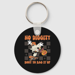 No Diggity Bout To Bag It Up Halloween Skateboard  Keychain