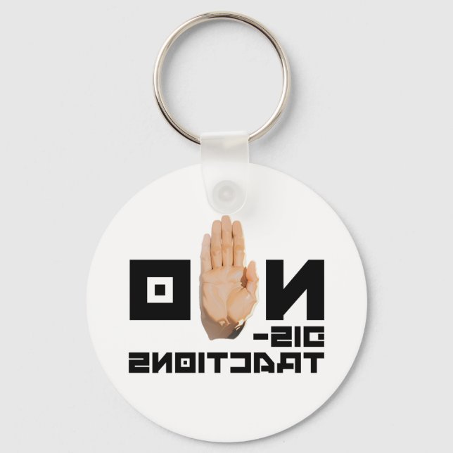 NO distractions! cool mirror readable motivational Keychain (Front)