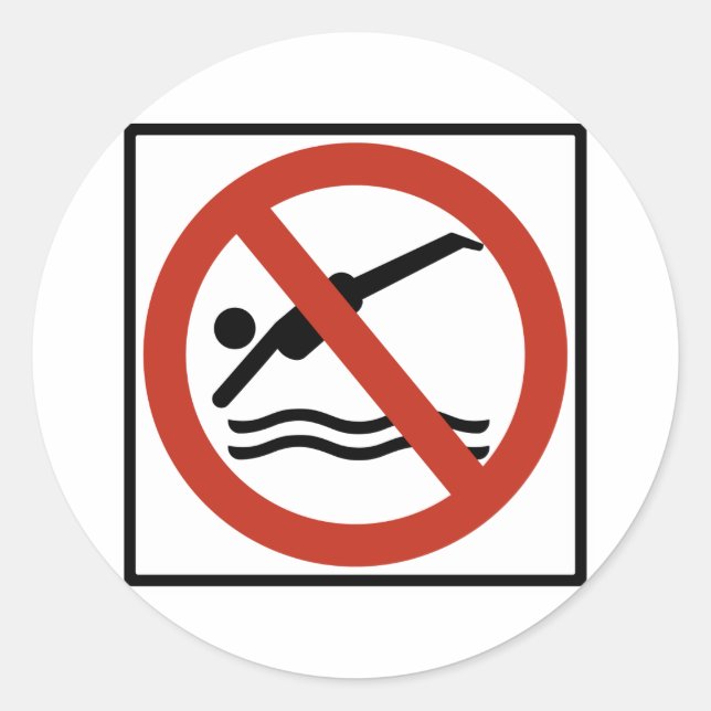No Diving Highway Sign Classic Round Sticker (Front)