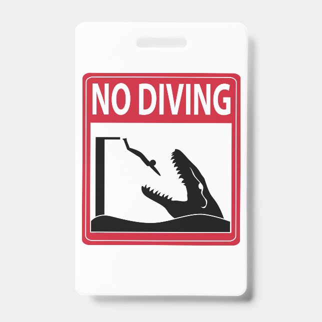 No Diving (Mosasaurus) Badge (Front)