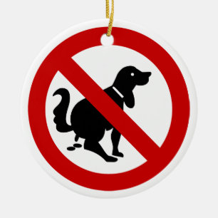 NO Dog Fouling ⚠ Thai Sign ⚠ Ceramic Ornament
