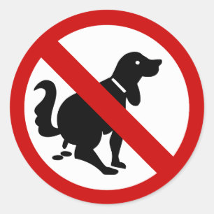 NO Dog Fouling ⚠ Thai Sign ⚠ Classic Round Sticker