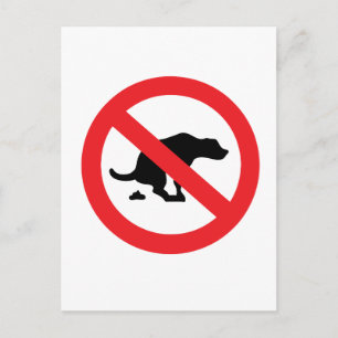 No dog poop sign funny sarcastic postcard