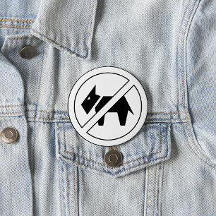 No Dogs Allowed Bold Black and White Symbol 3 Inch Round Button