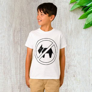 No Dogs Allowed Bold Black and White Symbol T-Shirt