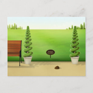 "No Dogs Allowed" Funny Dog Poo in Park Custom Postcard