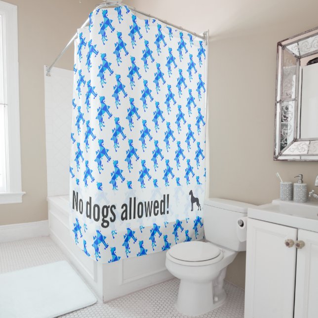 No Dogs Allowed Great Dane Bathroom Decor (In Situ)