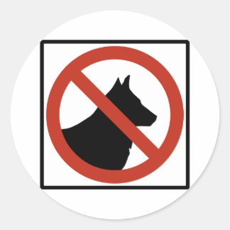 No Dogs Allowed / No Pets Highway Sign Classic Round Sticker