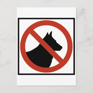 No Dogs Allowed / No Pets Highway Sign Postcard