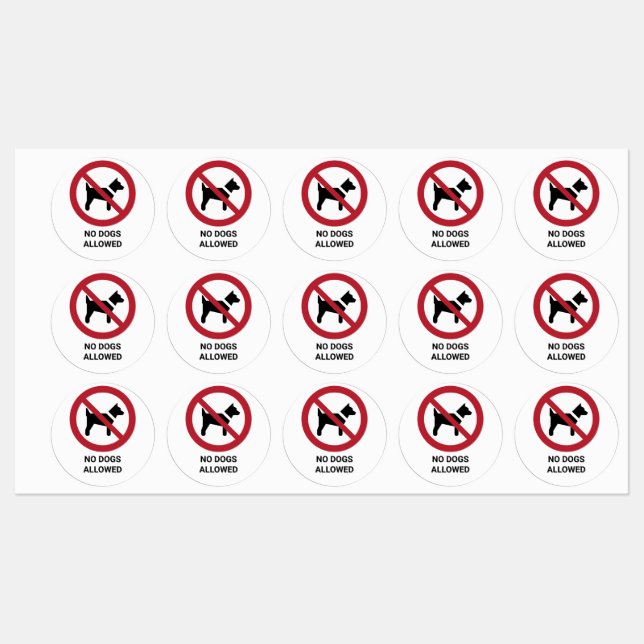 No Dogs Allowed, Prohibition Sign (Sheet)