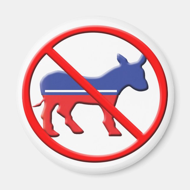 No Donkey Political Magnet - Anti-Democrat (Front)