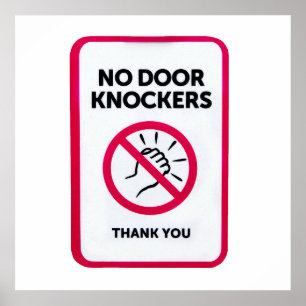 No door knockers sign