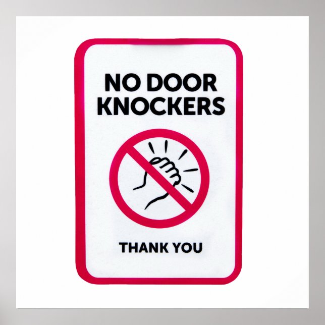 No door knockers sign (Front)
