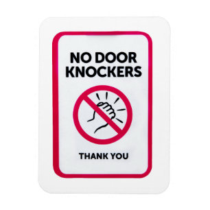 No door knockers sign magnet