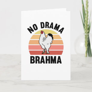 No Drama Brahma Chickens Rooster Chicken Owners Card