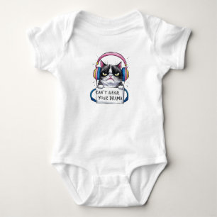 NO DRAMA CAT BABY BODYSUIT