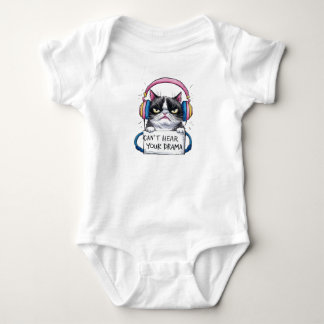 NO DRAMA CAT BABY BODYSUIT