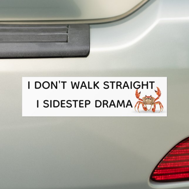 No Drama Crab Bumper Sticker (On Car)