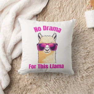 No Drama for This Llama – Funny Llama Throw Pillow
