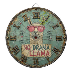 No Drama Funny Llama Cute Boho Nursery Dartboard