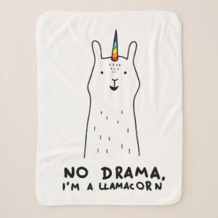 No Drama I'm A Llamacorn Sherpa Blanket