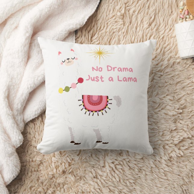 no drama just a lama throw pillow (Blanket)