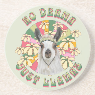 No Drama Just Llamas - Cute Boho Llama Coaster