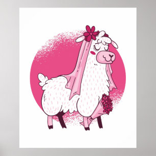 No Drama LLama BRIDE Funny Wedding Bridal Shower Poster