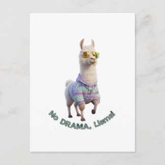 No Drama, Llama! – Chill Funny Llama Postcard