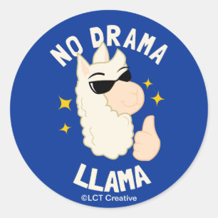 No Drama Llama Classic Round Sticker