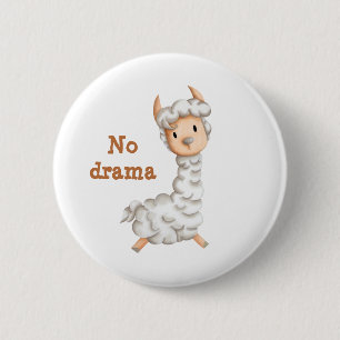 No drama llama cute personalized 2 inch round button