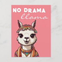 No Drama Llama Funky Pretty Alpaca Girly Pink   