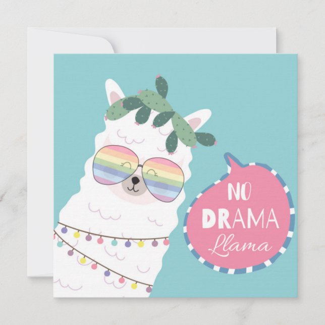 No Drama Llama Holiday Card (Front)