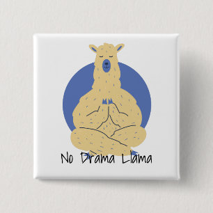No Drama Llama in Yoga Pose 2 Inch Square Button