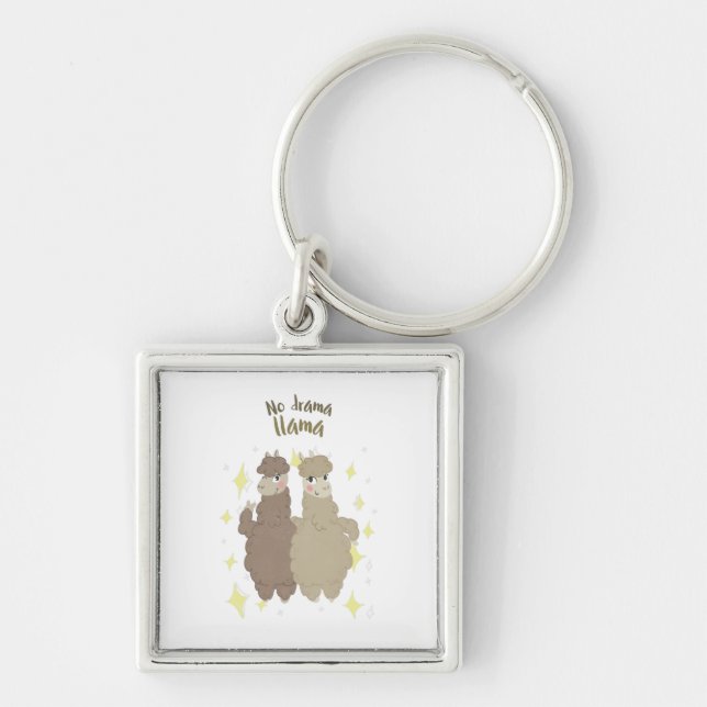 NO DRAMA LLAMA KEYCHAIN (Front)