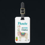 No Drama Llama Luggage Tag<br><div class="desc">Fun and funky Llama graphics</div>