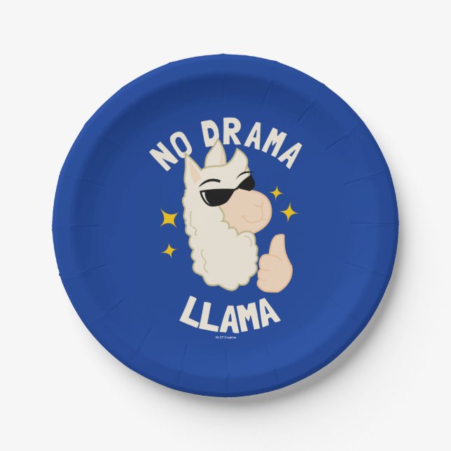 No Drama Llama Paper Plate (Front)