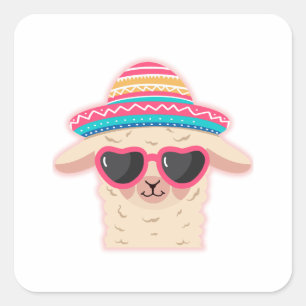 No Drama Llama Square Sticker