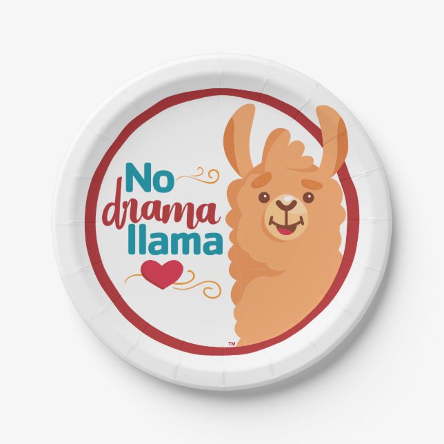 No Drama Llama (Warm)  Paper Plate (Front)