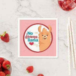 No Drama Llama (Warm) Pink Napkin