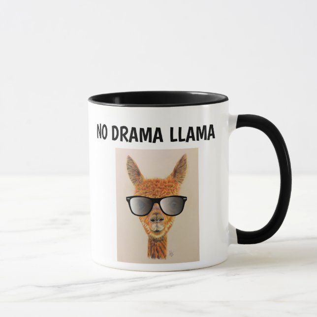 NO DRAMA LLAMA with Sunglasses Coffee Mugs (Right)