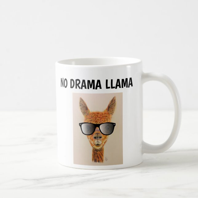 NO DRAMA LLAMA with Sunglasses Coffee Mugs (Right)