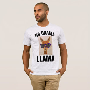 NO DRAMA LLAMA with sunglasses Funny T-shirts
