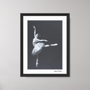 No Drama, Only Freedom, Black & White Ballerina Canvas Print
