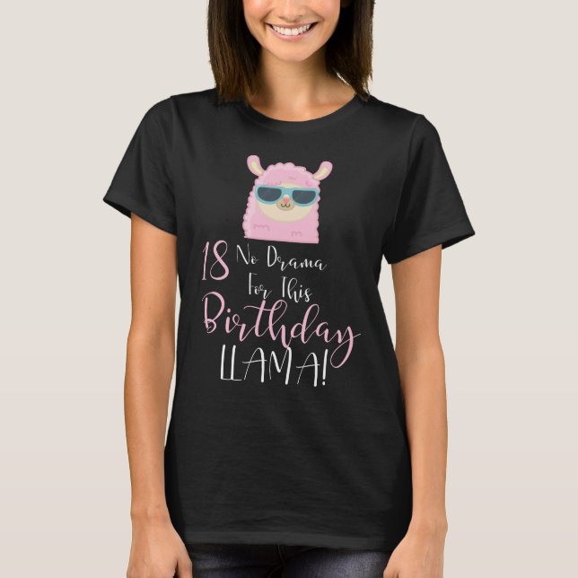 No Drama This 18th Birthday Llama! 18 Years Old T-Shirt (Front)
