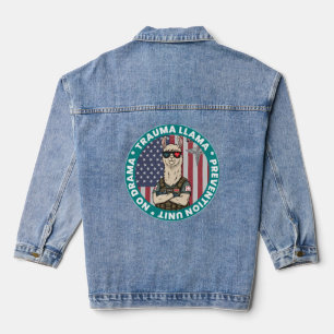 No Drama Trauma Llama Nurse Funny EMS Gift Denim Jacket