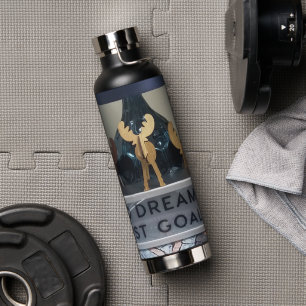 No Dreams, Just Goals: Reindeer Water Bottle