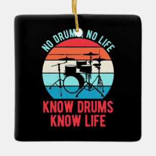 No Drums No Life Ceramic Ornament