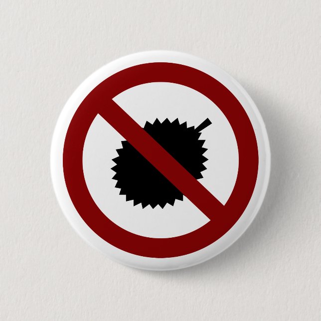 No Durian 2 Inch Round Button (Front)