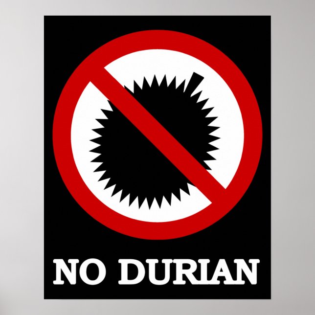 NO Durian Tropical Fruit Sign (Front)
